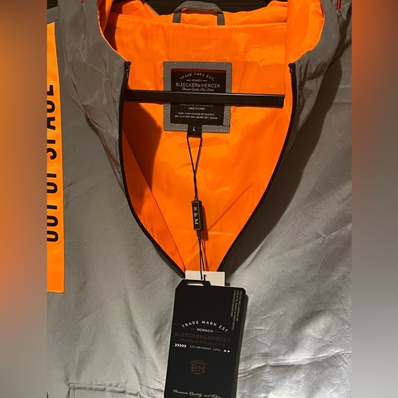 Bleecker & Mercer NWT Premium Collection Neon Orange Windbreaker - Picture 5 of 7